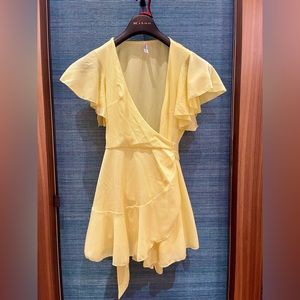 Yellow sundress v neck wrap
